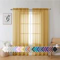 Gold Sheer Curtains 72 Inch Length 2 Panels Set (42"W x 72"L (Pack of 2) / Gold)