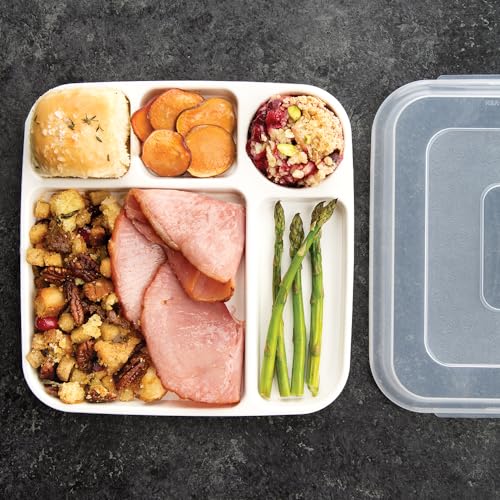 Divided Meal Tray with Lid (Divided Tray with Lid (1-Pack) / White)
