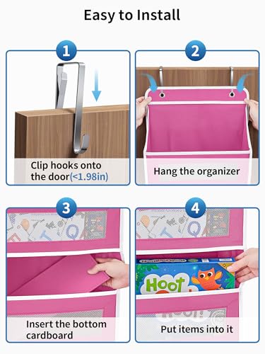 Over the Door Organizer for Bedroom (Rose Pink / 1 Pack (Standard))