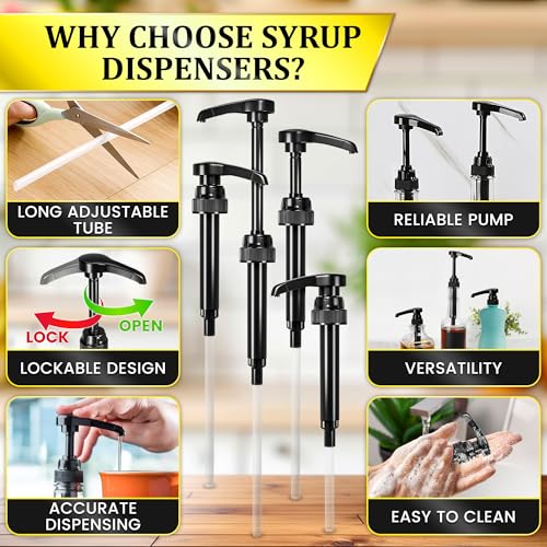 4 Pcs Coffee Syrup Pump (Black 4-pack)
