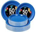 Blue Paper Plates (Dark Blue / 100 Count (50-9" & 50-7"))