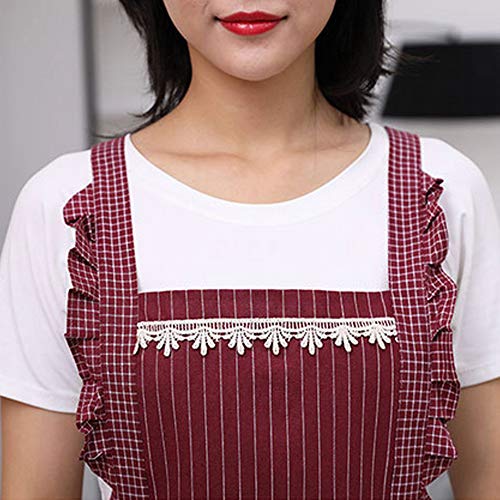 Princess Apron for Women with Pockets (Red)