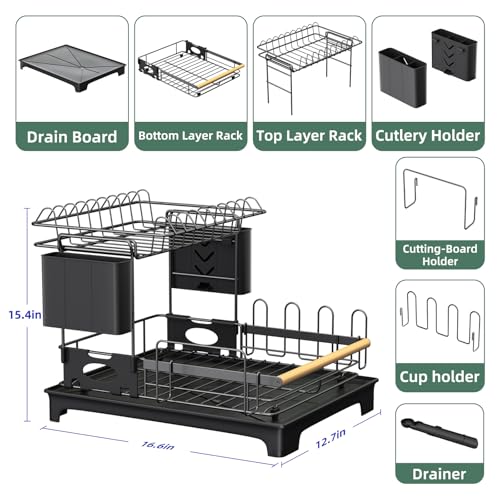 2 Tier Dish Rack with Drainboard (2 Tier)