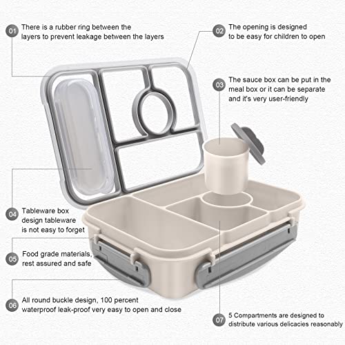 Bento Box Adult Lunch Box Kids (White)