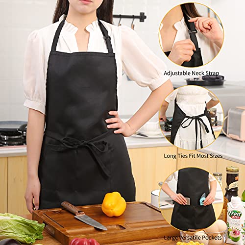 2 Pack Adjustable Bib Apron (Polyester - Black & White)