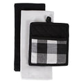 Buffalo Check Kitchen Collection (Potholder & Dishtowel / Black & White)