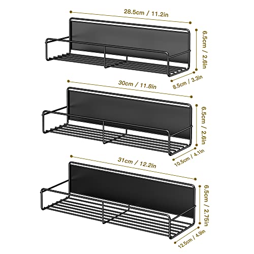 3 Pack Magnetic Spice Rack Organizer (3 Pack - Standard / Matt Black)