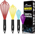 4 Pieces Silicone Whisks Set (Red,Yellow,Blue,Purple)