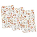 Orange Leaves Pumpkin Fall Kitchen Towels Set of 3 18x26 Inch (Orange)