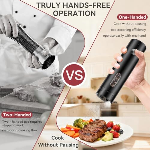 Electric Salt and Pepper Grinder Set with Dual Charging Base (KYMQ-65C)