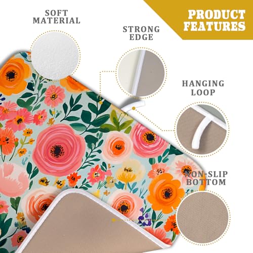 Spiral Flower Dish Drying Pad (Spring Flowers / 18" x 16")