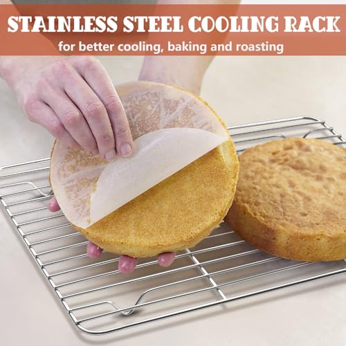 4 Pcs Baking Wire Rack for Cooling (8.6 + 9.7+ 11.6 + 15.3 Inch)