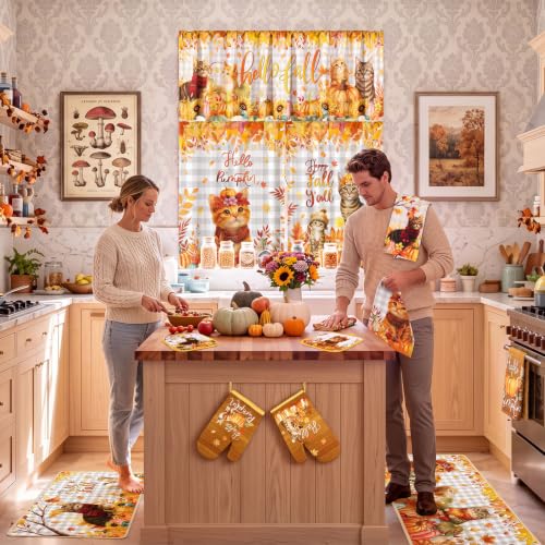 13 Pcs Fall Cat Kitchen Decor Set (Cat)