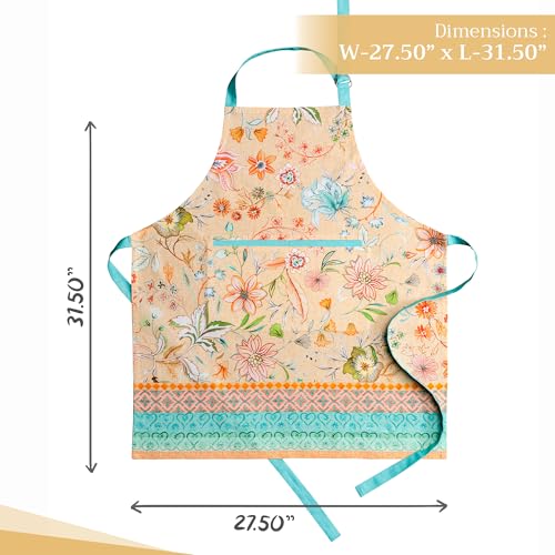 Aprons for women with Pocket 100% Cotton Pack of 1 (069 - Luxury Loft - Peach)