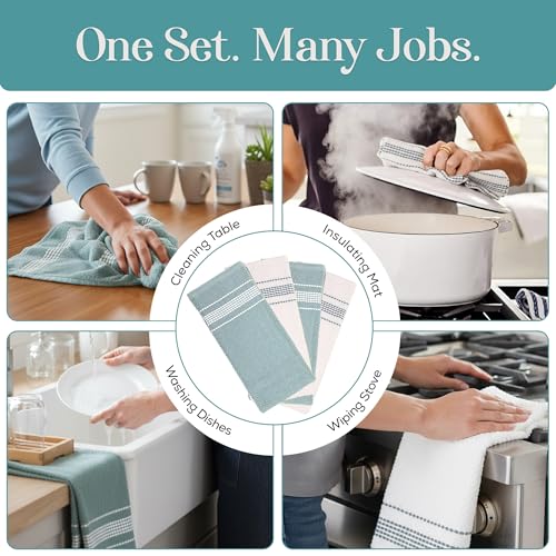 Kitchen Towels (Blue/White Dobby)