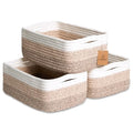 11.8"x8"x4.5” Storage Baskets for Shelves 3 Pack (3-Tone Brown / 11.8" x 8" x 4.5")