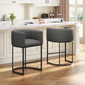 26" H Counter Height Bar Stools Set of 2 (Carbon Black / Set of 2)