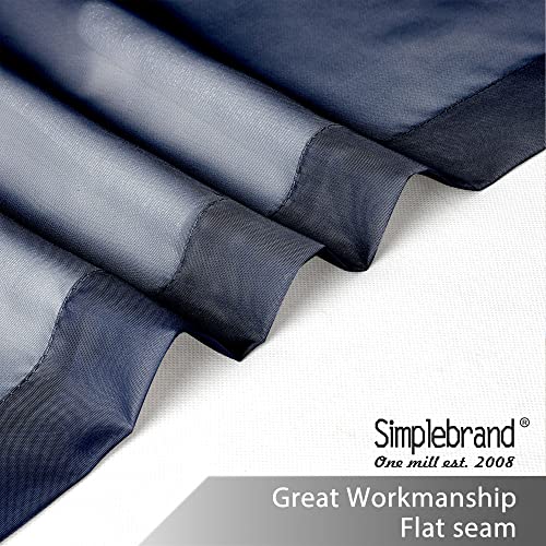 Blue Sheer Curtains 84 Inches Long (Navy Blue / 42"W x 84"L (Pack of 2))