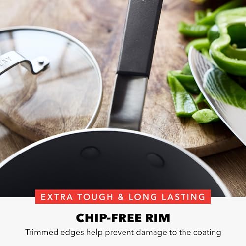 x Bobby Flay 2.5QT Ceramic Nonstick Saucepan with Glass Lid (2.53QT Saucepan with Lid / Black)