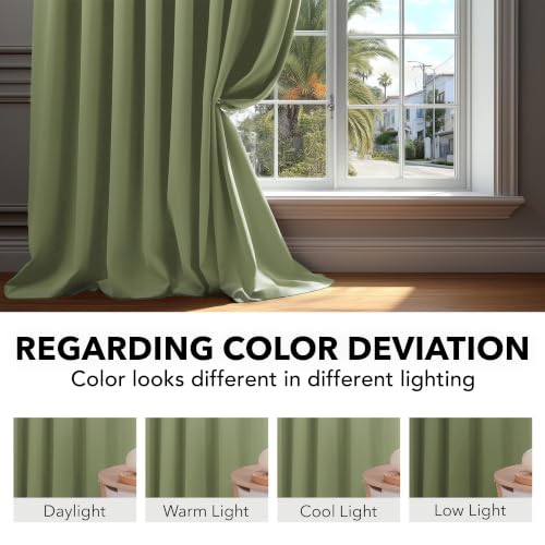 Blackout Curtains for Bedroom (Sage / 70"W x 95"L (Pack of 2))