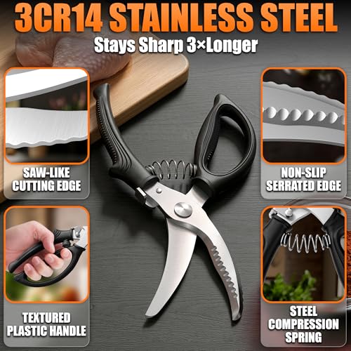 Poultry Shears Heavy Duty (Deep Black)