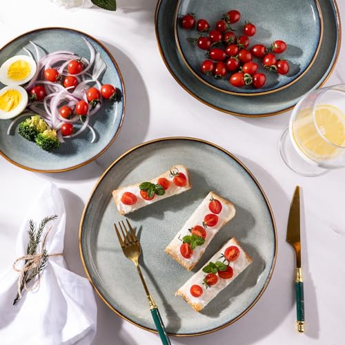 Ceramic Dinner Plates Set of 6 (Ocean Blue / 10.5 Inch)
