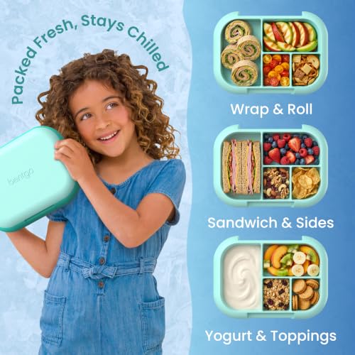 Chill Kids 4 Compartment Bento Box Leakproof Lunch Box (Aqua)