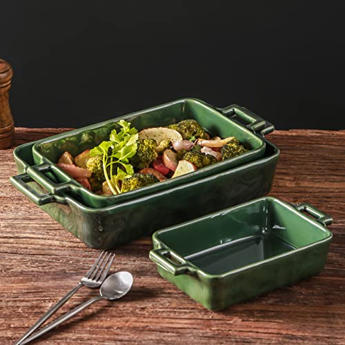 Ceramic Bakeware Set (Set of 3 / Green)