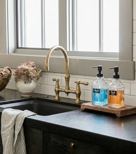 2Pack Hand & Dish Glass Soap Dispenser with Black Rust Proof Pump (Matteblack)
