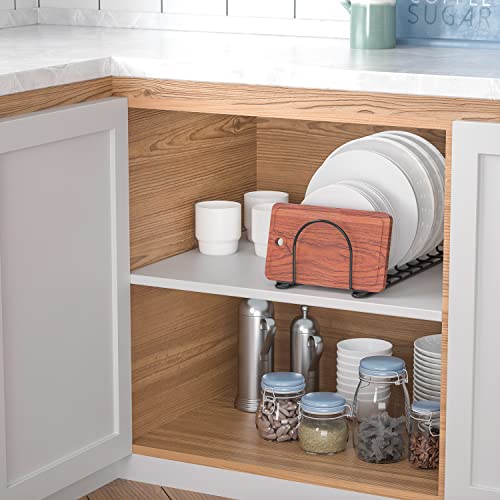 Plate Rack & Cutting Board Organizer for Cabinet (Black/2 Pack)