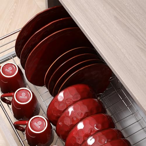Ceramic Dessert Salad Plates (Cherry Red)