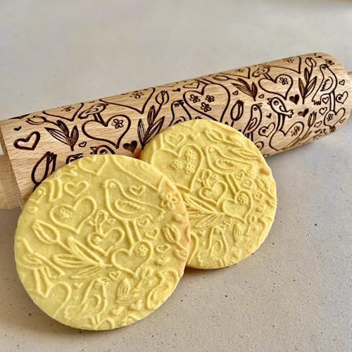 LOVE BIRDS Embossing Rolling Pin