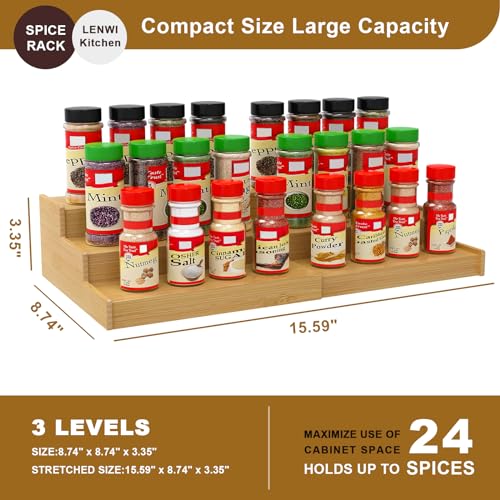 Spice Rack Organizer for Cabinet (Bamboo)