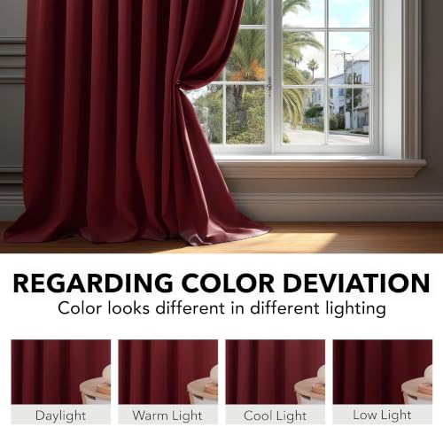 Blackout Curtains for Bedroom (Maroon Red / 42"W x 84"L (Pack of 2))