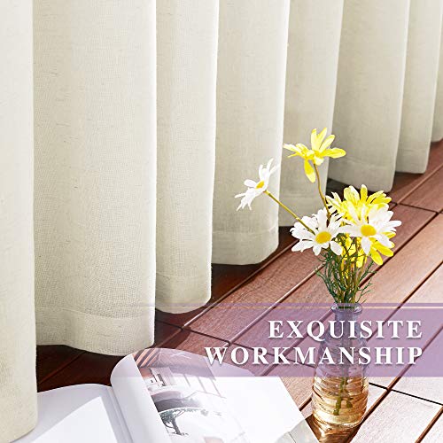 Semi Sheer Curtains 84 inch Length 2 Panels (52"W x 84"L (Pack of 2) / Vanilla)