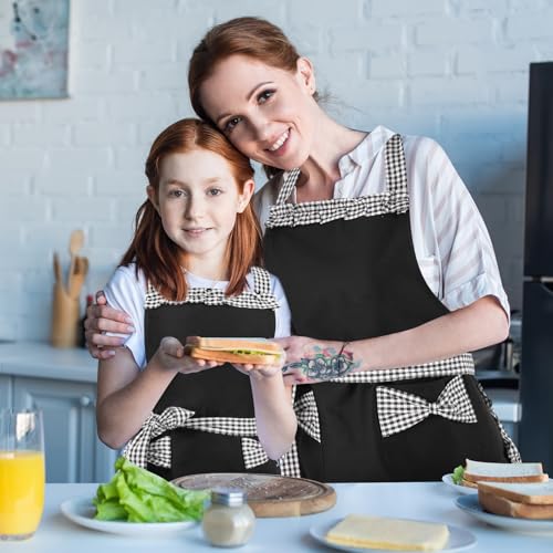 2 Pack Parent and Child Aprons Set (Black)