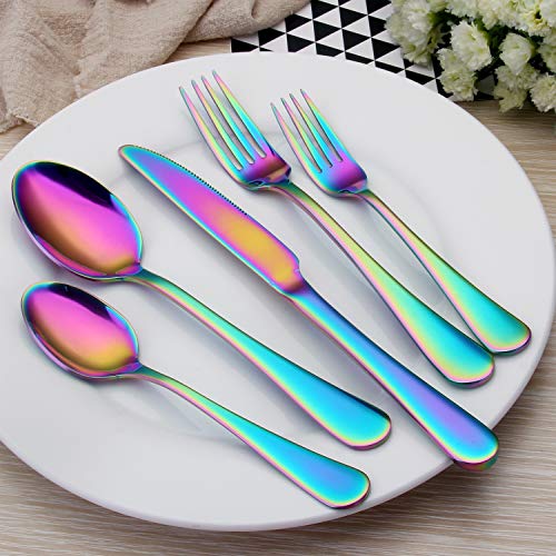 Rainbow Silverware Set (Multicolor / 20-Piece)