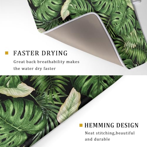 Tropical Palm Leaf Dish Drying Mat for Kitchen Countertop (24" x 18")