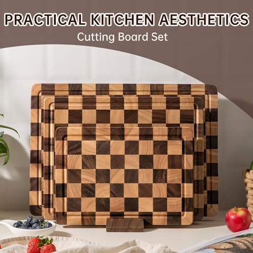Checkered Cutting Board Set (3 PCS / 17"L x 12"W)