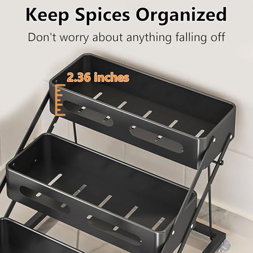 3 Tier Foldable Spice Rack (Black)