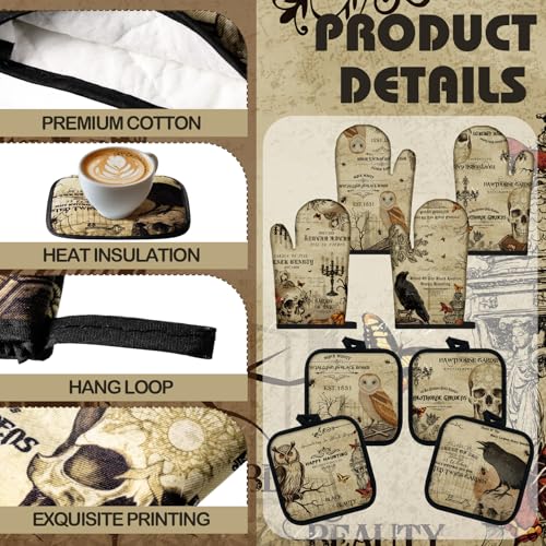 12 Pcs Gothic Halloween Kitchen Accessories Set (Raven Skull)