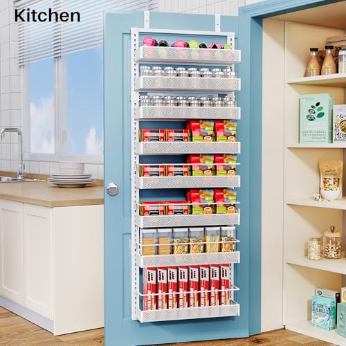 8 Tiers Over the Door Organizer (White / 17" W x 6" D x 69" H)