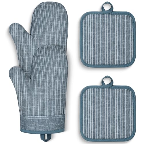 Oven Mitts and Pot Holders (Blue)