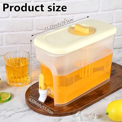 Drink Dispenser for Fridge 1 Gallon Beverage Liquid Drink Container with Spigot for Party Upgraded Gallon Water Dispenser Ice Tea Pitcher for Fridge (1 pcs)