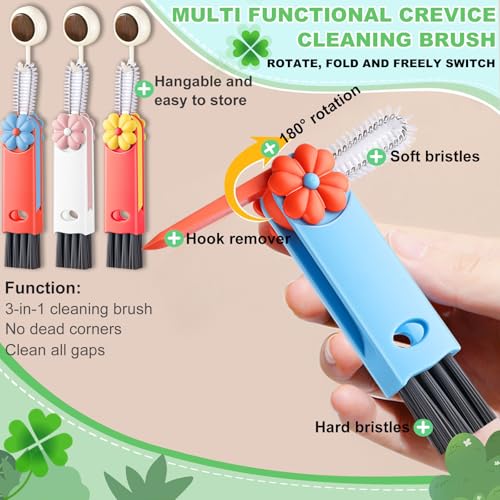3 in 1 Cup Lid Cleaning Brush (Blue, Orange, Pink, Red(4pcs))