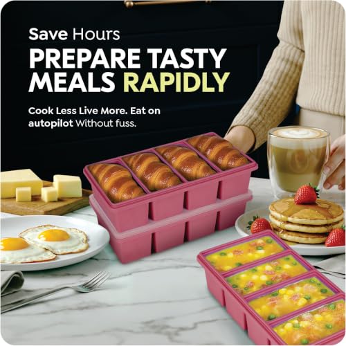 1 cup Silicone Freezer Trays with Lids (Burgundy)