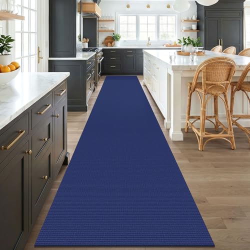 3x18 Runners Rugs for Hallway (Deep Navy Blue / 3' x 18' (Runner))