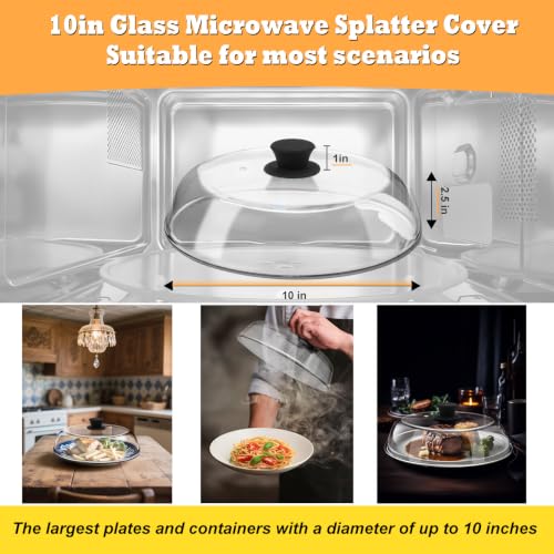 10in Glass Microwave Cover for Food
