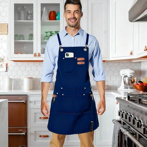 Canvas Work Apron (Blue)