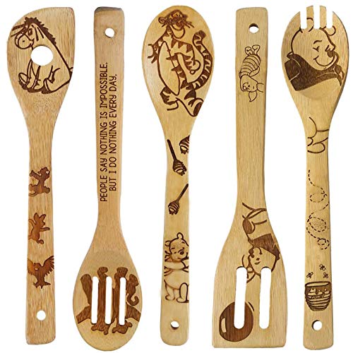 Wooden Spoons for Cooking Set of 5 (Winnie Bear)